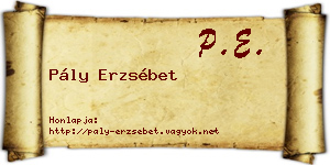 Pály Erzsébet névjegykártya